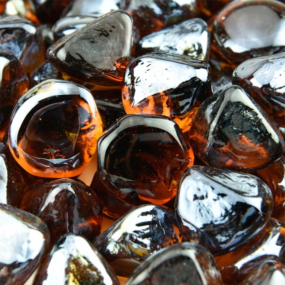 Cowboy Brown Fire Pit Glass Diamonds | 1", 10 lbs