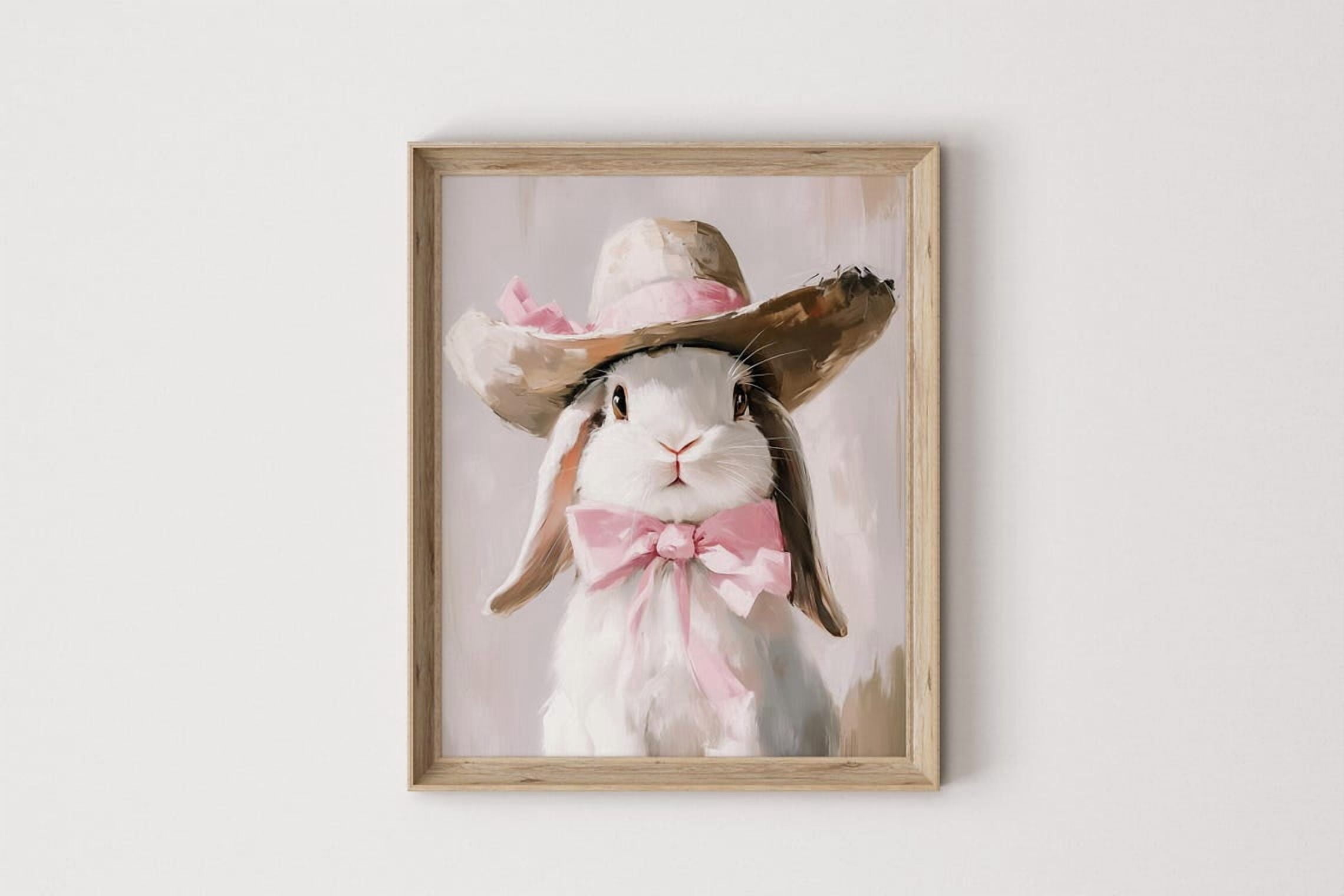 Cut Rabbit Art Cowboy Bunny Western Art Grandmillenial Grandma Chic Cute Coquette ...