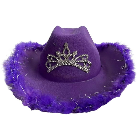 Cowboy Caps Western Cowgirl Hat for Womens Girl Photo Props Furry Trims Caps