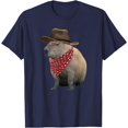thumbnail image 1 of Cowboy Capybara Funny Howdy Capy Unisex T-Shirt for Men Women Kids Toddler,Navy Color,Size M, 1 of 5