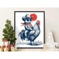 Cat Riding Food Cowboy Cat Riding Chicken Wall Art Print, Whimsical Western Animal ...