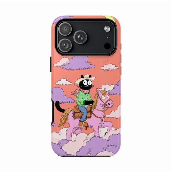 Cowboy Cat Wild West Cartoon Graphic Case with iPhone 17 to 11 Pro Max H01561