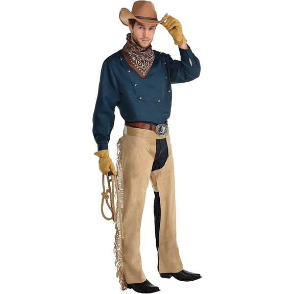 Cowboy Chaps Wrangler Suit Yourself Adult Costume STANDARD