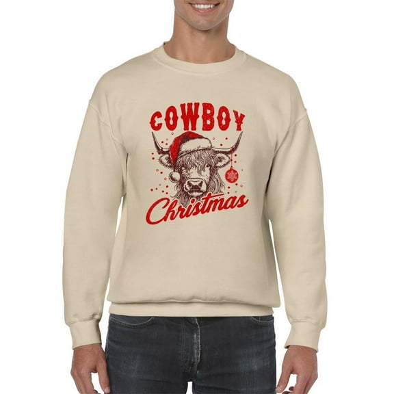 Cowboy Christmas Bull Holiday Men's Sweatshirt