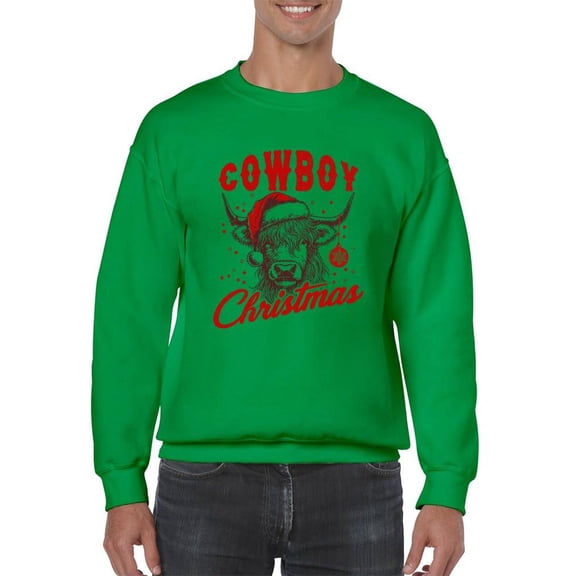 Cowboy Christmas Bull Holiday Men's Sweatshirt
