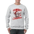 thumbnail image 1 of Cowboy Christmas Bull Holiday Men's Sweatshirt, 1 of 4