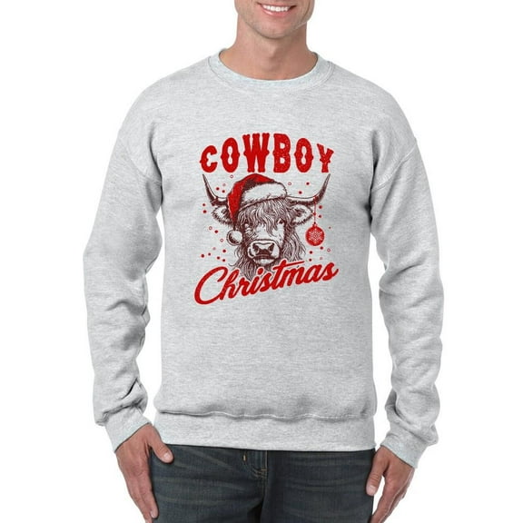 Cowboy Christmas Bull Holiday Men's Sweatshirt