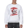 thumbnail image 1 of Cowboy Christmas Bull Holiday Men's Sweatshirt, 1 of 4