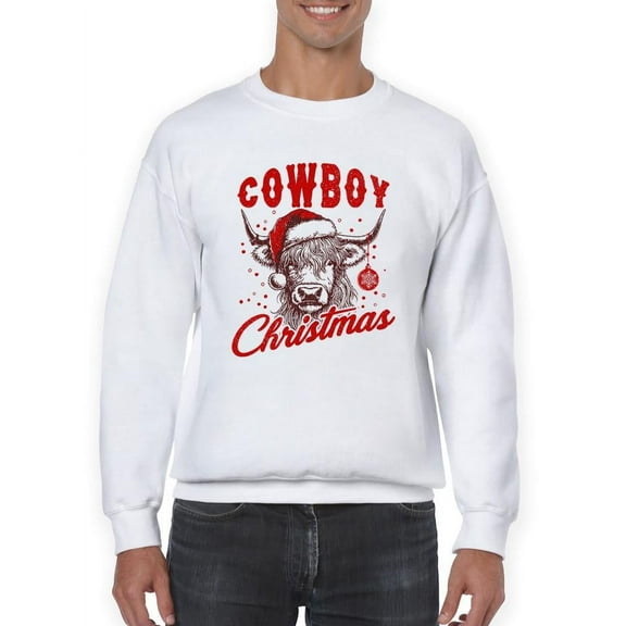 Cowboy Christmas Bull Holiday Men's Sweatshirt