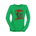 thumbnail image 1 of Cowboy Christmas Bull Holiday Women's Long Sleeve, 1 of 4