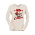 thumbnail image 1 of Cowboy Christmas Bull Holiday Women's Long Sleeve, 1 of 4