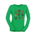 thumbnail image 1 of Cowboy Christmas Icons Festive Holiday Women's Long Sleeve, 1 of 4