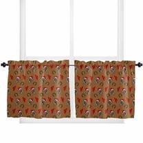 Cowboy Christmas Kitchen Curtain 2 Panels Tiers Curtains 36 Inch Length, Western Brown Cactus Xmas Red Curtains Rod Pocket Curtains Window Drapes Treatment Window Cafe Curtains