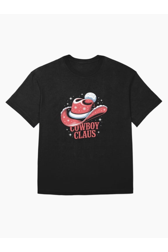 Cowboy Claus Father Christmas Western Xmas Christmas Holiday Festive Unisex T-Shirt up to Size 5XL