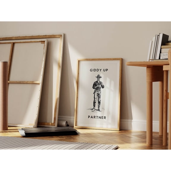 Cowboy Coffee Kitchen Wall Art, Unframed Paper Print Size 8x12