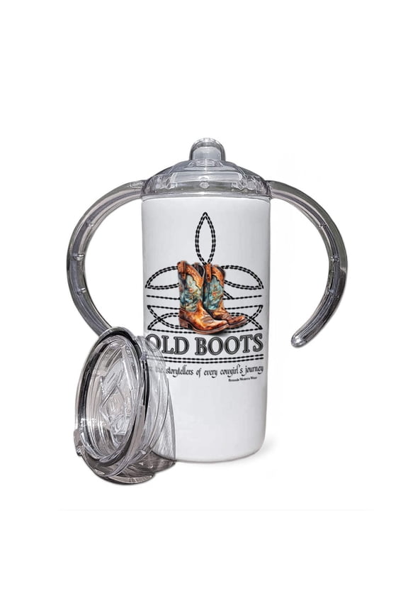 OLD BOOTS - Infant  Toddler Boot Stitch Sippy Cup