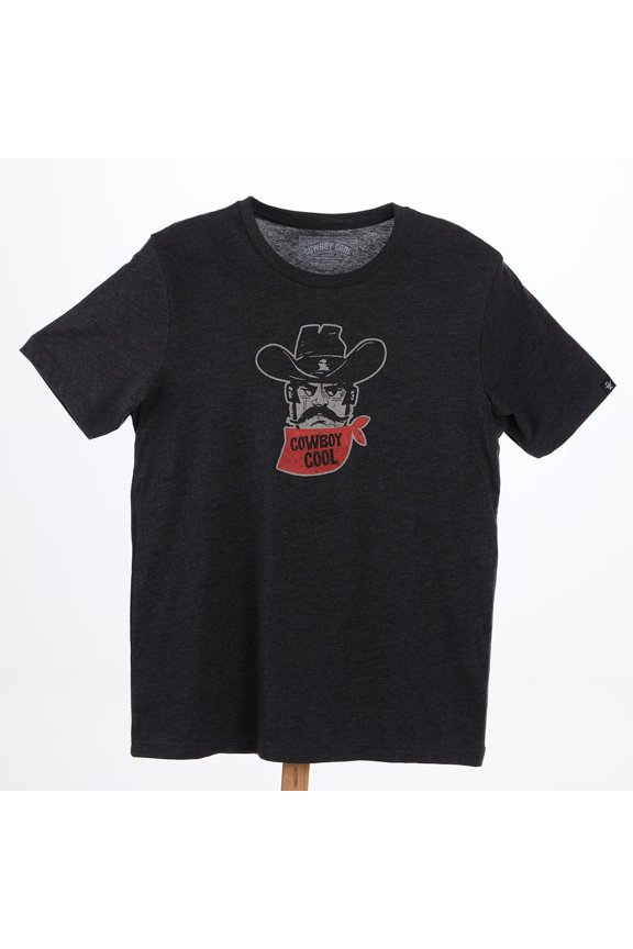 Mens Charcoal Mustache Cowboy T-shirt