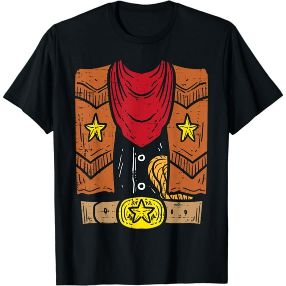 Cowboy Costume Cool Rodeo Country Halloween Men Boys Kids T-Shirt
