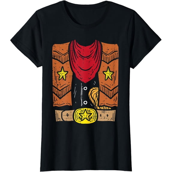 Cowboy Costume Cool Rodeo Country Halloween Men Boys Kids T-Shirt