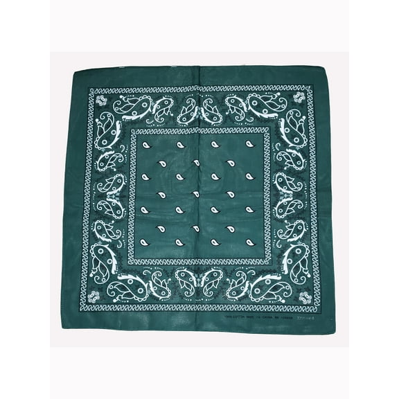 Cowboy Cotton Bandana Scarf Paisley Solid, Paisley Forest
