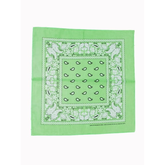 Cowboy Cotton Bandana Scarf Paisley Solid, Paisley Lime