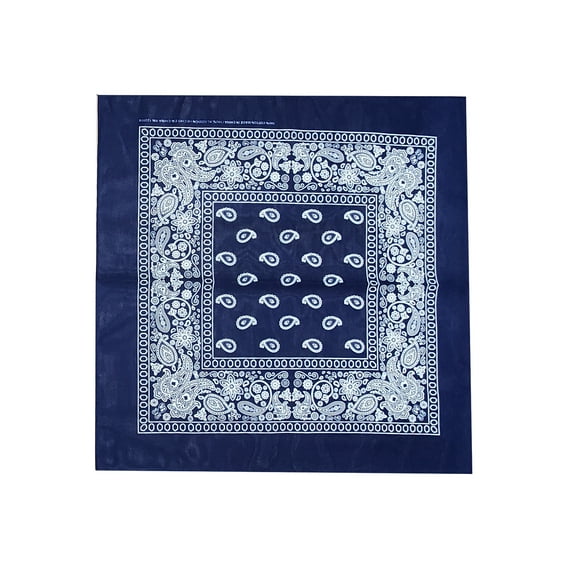 Cowboy Cotton Bandana Scarf Paisley Solid, Paisley Navy