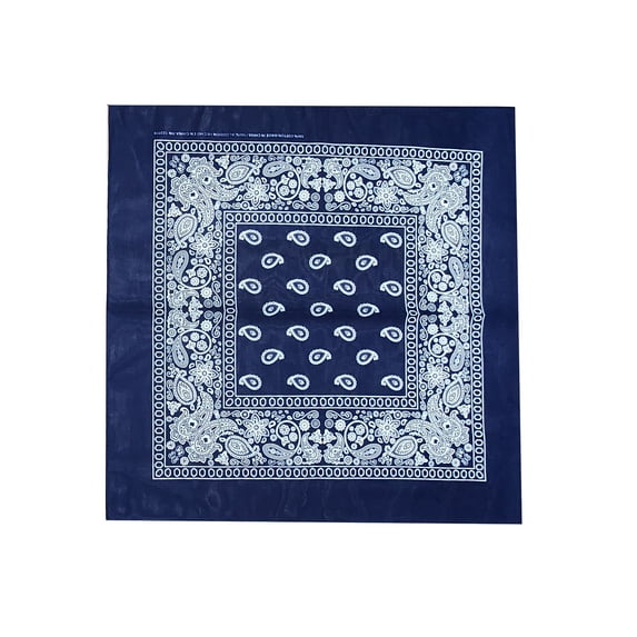 Cowboy Cotton Bandana Scarf Paisley Solid, Paisley Navy