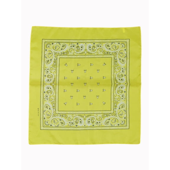 Cowboy Cotton Bandana Scarf Paisley Solid, Paisley Yellow