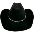 thumbnail image 1 of Cowboy Cowgirl Adjustable Mens Womens Hats Sun Shield Adult Hat Felt Sombrero Travel Western Outdoor US, Numeric, 6 1/2, 7 1/2, Black/Crossstitched, 1 of 5