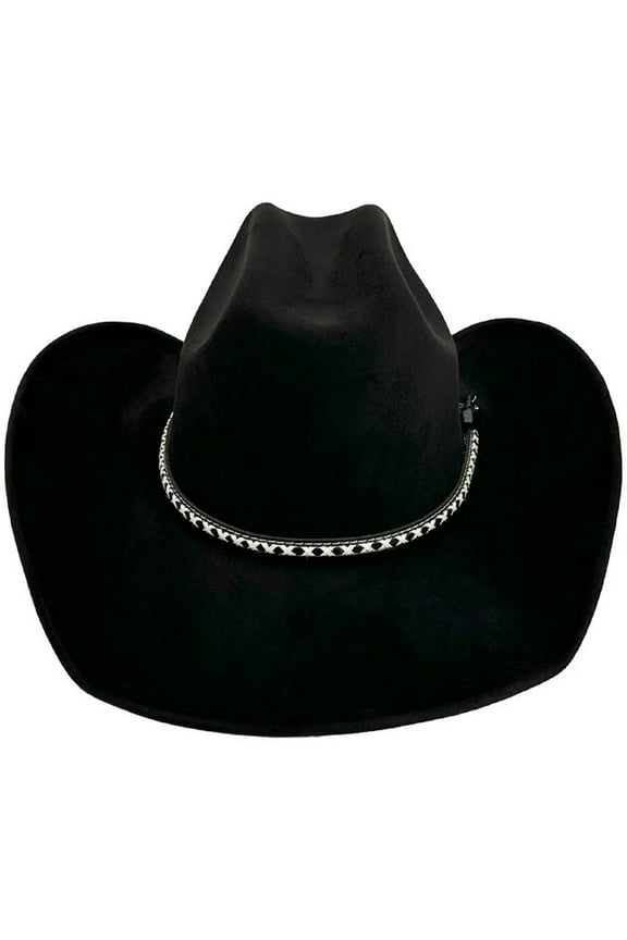 Cowboy Cowgirl Adjustable Mens Womens Hats Sun Shield Adult Hat Felt Sombrero Travel Western Outdoor US, Numeric, 6 1/2, 7 1/2, Black/Crossstitched