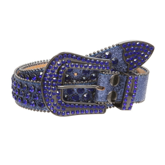 Cowboy Cowgirl Classic Western Rhinestone Bling Studded Diamond Leather Belt