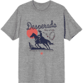 thumbnail image 1 of Cowboy Desperado Adult Heather Gray Crew Neck Short Sleeve Tee-Medium, 1 of 4