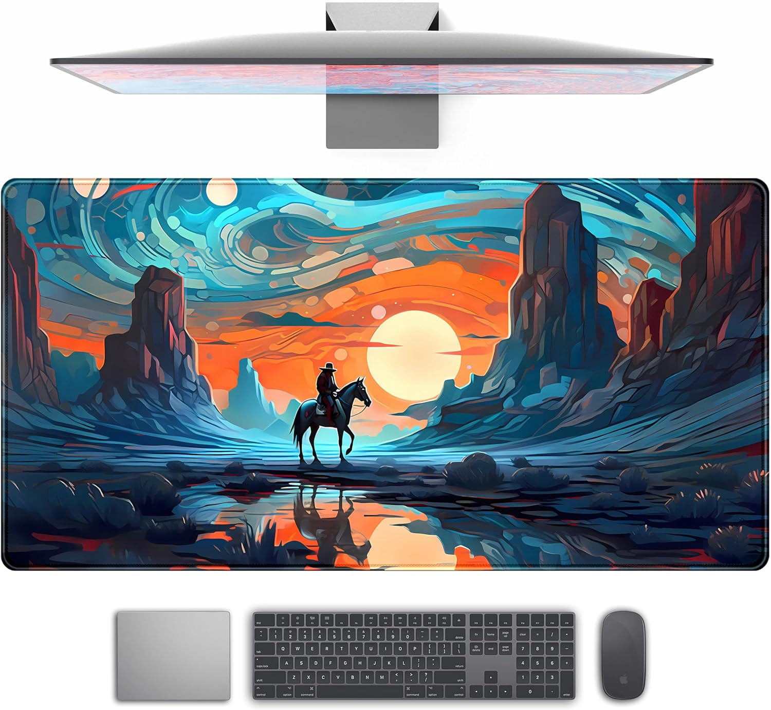 Cowboy Dreams Desk Mat Canyon Mouse Pad Keyboard Pad, Extended XXL ...
