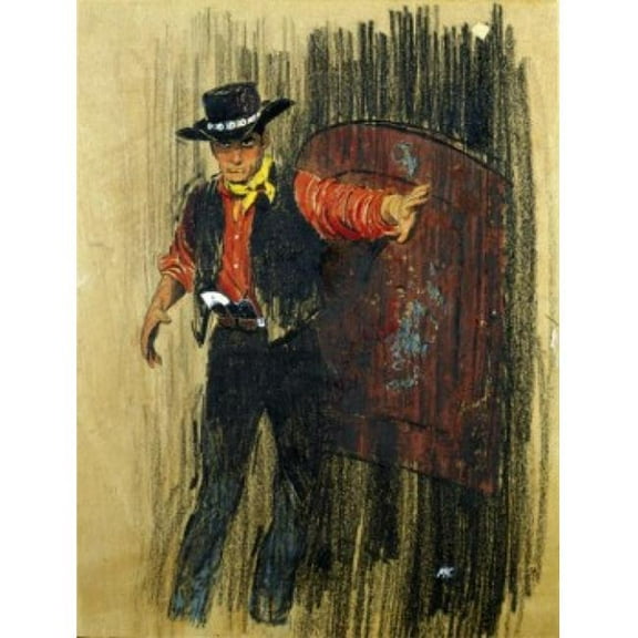 Cowboy Entering Saloon Poster Print - 18 x 24 in.