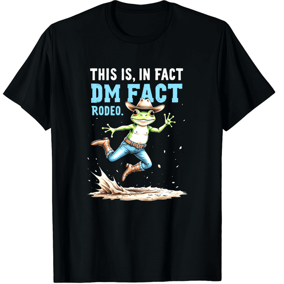 Cowboy Frog Graphic Black T-Shirt for Men and Women