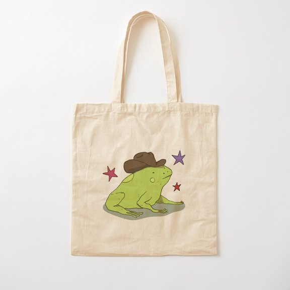 Cowboy Frog Version 4 Canvas Tote Bags, Reusable Shopping Bag