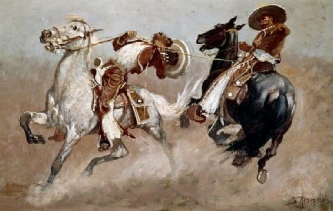 Cowboy Fun in Old Mexico Frederic Remington (1861-1909 American) Canvas Art - Frederic Remington (24 x 36)