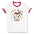 thumbnail image 1 of Cowboy Ghost Boo Haw Ringer Tee Shirt Unisex Medium White/Red, 1 of 5