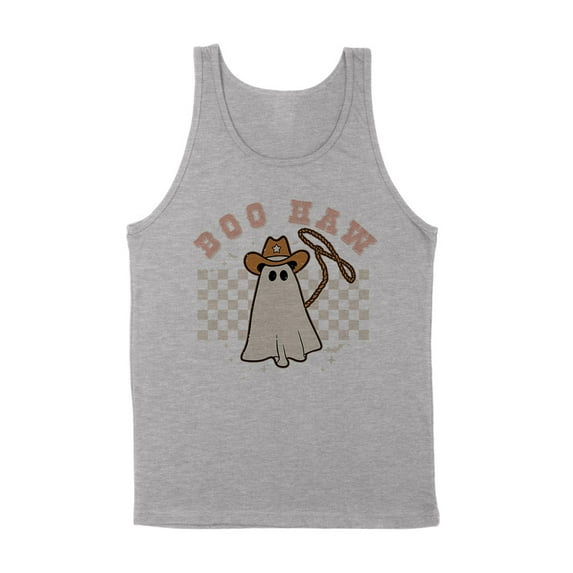Cowboy Ghost Boo Haw Tank Top Unisex 2X-Large Grey