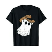 Cowboy Ghost Halloween Costume Funny Spooky Boo Spirit T-Shirt Black Tee