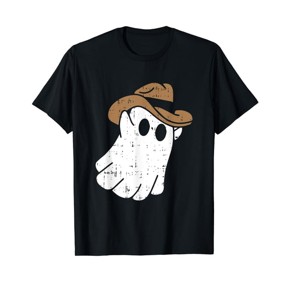 Cowboy Ghost Halloween Costume Funny Spooky Boo Spirit T-Shirt