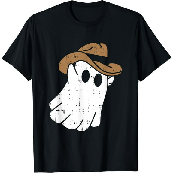 Cowboy Ghost Halloween Costume Funny Spooky Boo Spirit T-Shirt