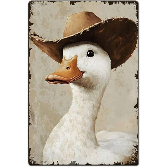 Cowboy Goose Metal Signs Animal Tin Sign Vintage Tin Signs Cowboy Silly Goose Wall Art Funny Retro Decor for Farmhouse Living Room Bedroom Bathroom Bar Club Man Cave Decor 30x20cm diy