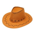 thumbnail image 1 of Cowboy Hat, Baberdicy Adult Casual Solid Suture Summer Western Fashion Cowboy Sun Hat Wide Brim Travel Sun Cap Cowboy Hat Men, 1 of 2