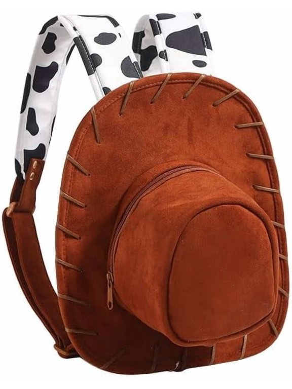 Cowboy Hat Backpack,Cosplay Toy Costume Backpacks with Adjustable Length Shoulder Strap,Bag for Birthday Party Gift(Brown)