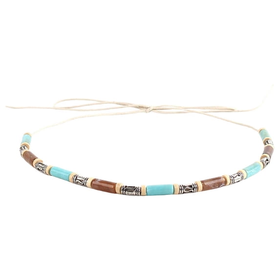 Cowboy Hat Bands - Ethnic Western Beaded Hatbands with Turquoise, 51.2 inch, Red