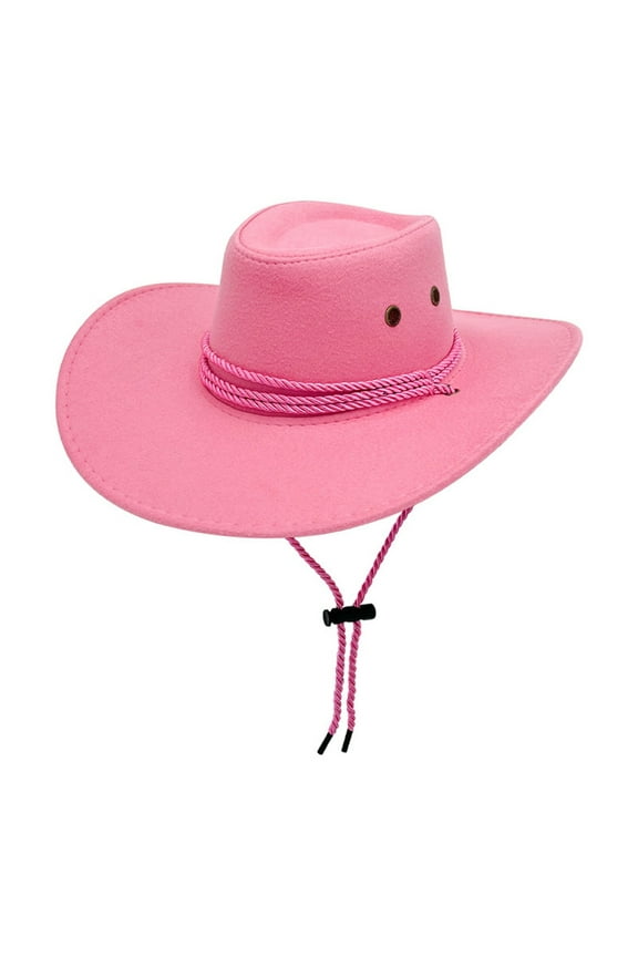 Cowboy Hat British Style Western Rancher Hat For Unisex, M, Pink