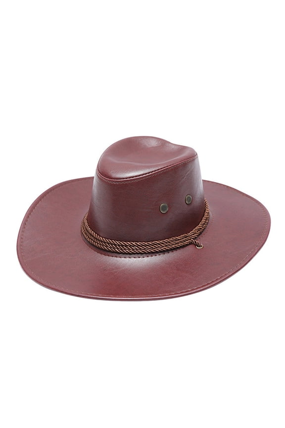 Cowboy Hat Christmas Adult Sun Protection Solid Fashion Western Cow Leather Windproof Winter Hats For Women