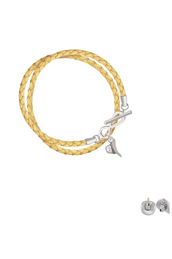 Cowboy Hat - Elegant Infinity Golden Leather Wrap Bracelet