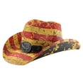 thumbnail image 1 of Cowboy Hat For Outdoor Casual Wear Western Style Outdoor Headwear for Men Women All-Season Comfort Stylish Print Design Blue, 1 of 3